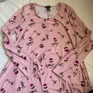 Pink floral long sleeve dress